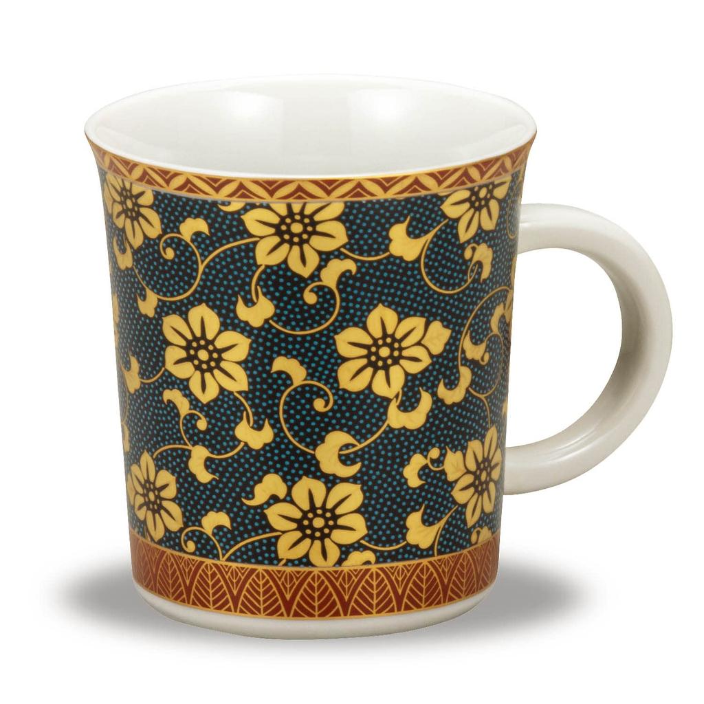 Stylish Kutani Ware Pair of Mugs, Combi Tessen Design, Perfect for 60th Birthdays, Weddings, or As a Gift