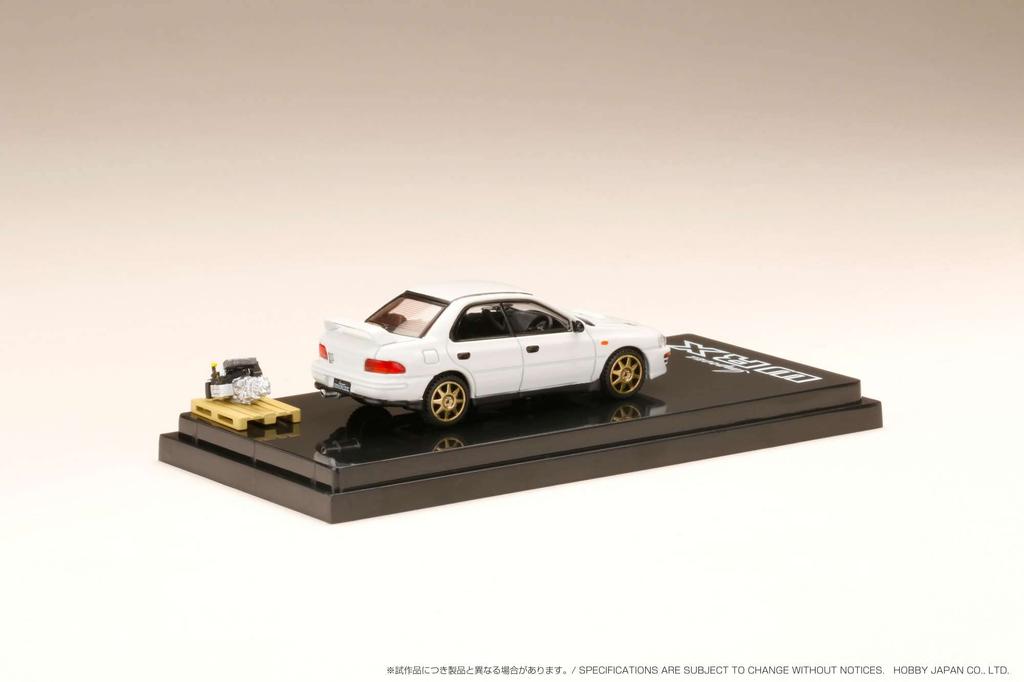 HJ64 Subaru Impreza WRX 1992 Custom Version Engine Display Model Feather Finished Model 1/64 (GC8) / Included, White, (HJ642013BW)