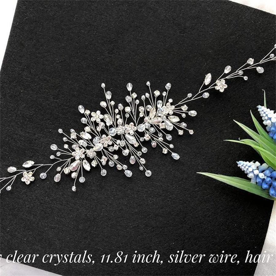 Bridal Accessories, Hair Accessories Handmade Crystal Shaped Women's Hairbands Gold and Silver Crystal Yarn Formal Dress Accesso