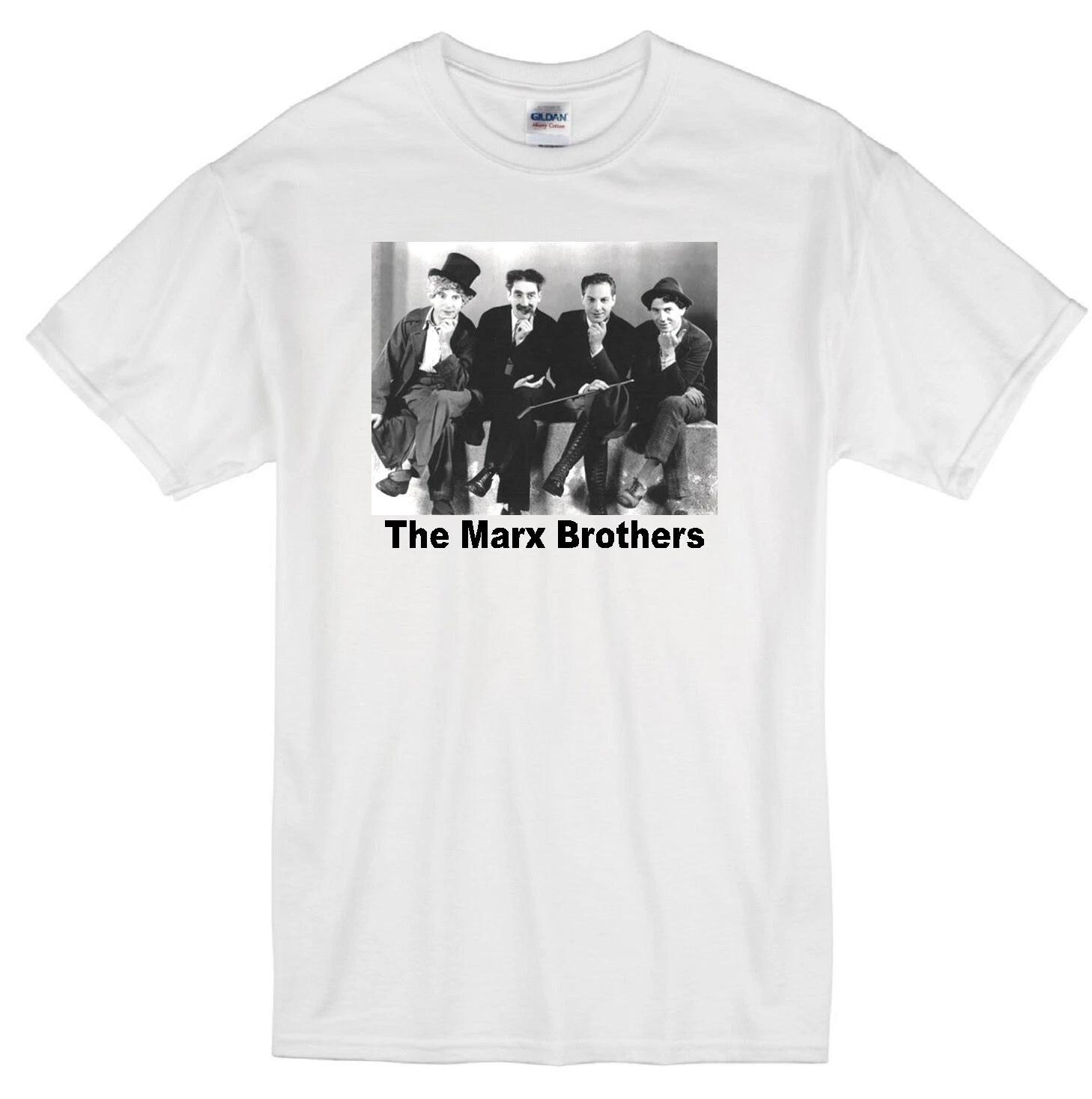 MARX BROTHERS GROUCHO CHICO HARPO ZEPPO CLASSIC COMEDY MOVIE WHITE T-shirt 2XL