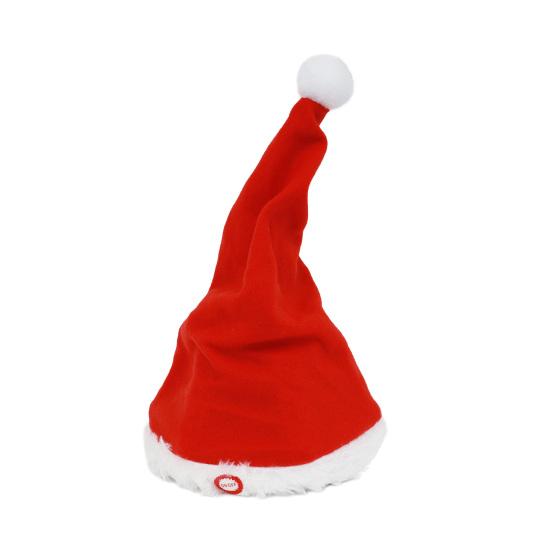 Electric Christmas Hat Plush Singing Dancing Santa Hat Funny Light Up Swing Velvet Hat