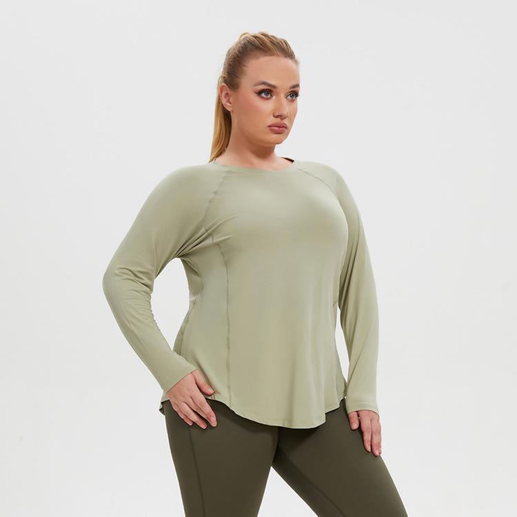 Women's Quick-Dry Long Sleeve Yoga & Running T-Shirt: Slimming, Breathable, Hip-Covering, New Style, Beautiful Back Design.