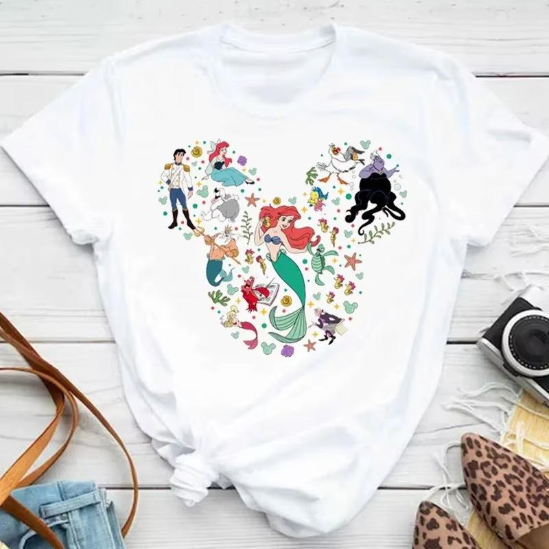 Disney Mulan Princess Printed Tshirt Cute Mickey T Shirt Summer Unisex Casual Short Sleeved Streetwear Tshirts Harajuku Clothes