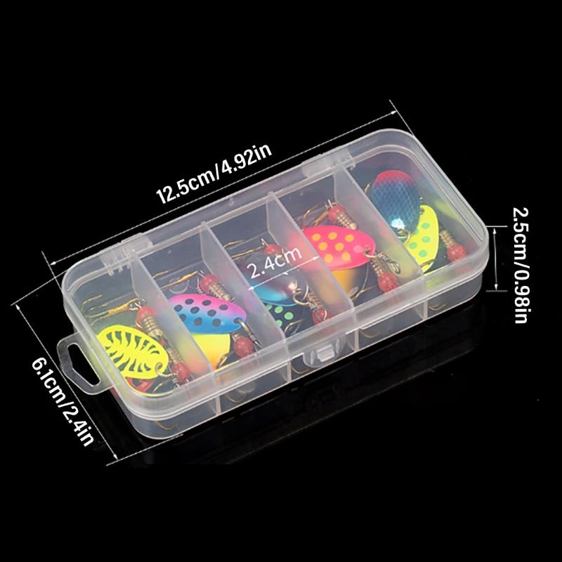 10Pcs Colorful Metal Spinner Baits Set Trout Fishing Lures Sequins Baits Treble Hook Hard Metal Baits Crankbaits Enduring