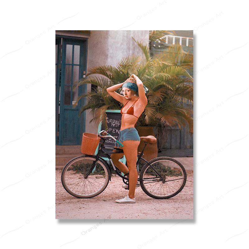 Nude Woman Mona Lisa Sexy Girl Wall Art Poster Print Retro Nordic Mural Frail Bikini Canvas Painting Living Bed Room Home Decor