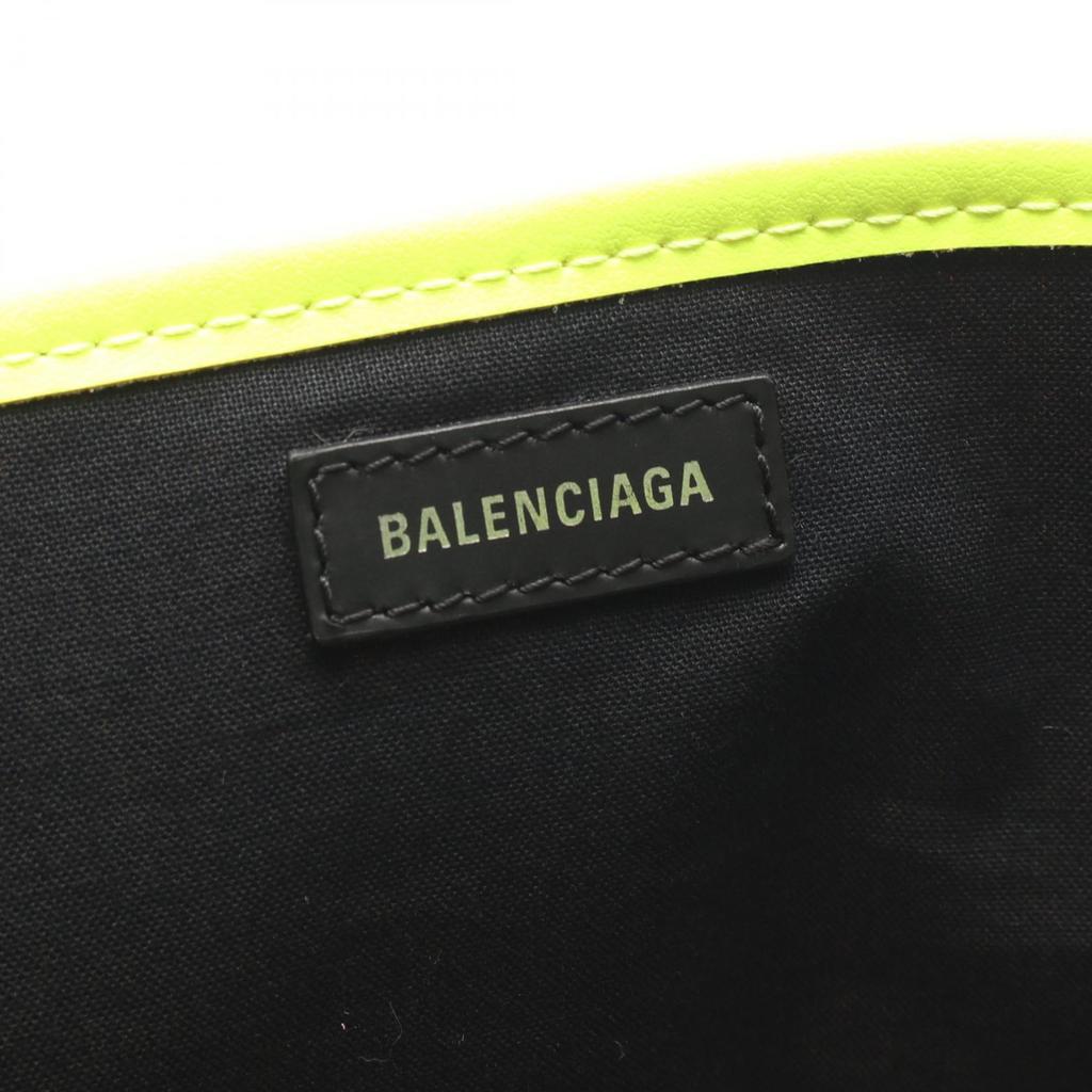 Used BALENCIAGA NAVY CABAS S Navy cabas Tote Bag 339933 canvas leather Beige Yellow Used Women