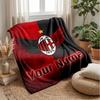 AC Mailand Benutzerdefinierter Name Text Flanelldecke Fußball Logo Personalisierte Fleece-Kuscheldecke Besonderes Geschenk für Sofa Schlafzimmer Zuhause