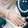 Faux Pearl Earrings Set 3Pcs/Set Imitation Pearls Jewelry Set, Adjustable Length Choker Necklace with Ear Studs Wedding Bracelet And Bracelet,
