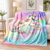 Unicorn Flannel Throw Blanket Soft Warm Cozy For Sofa Bed Indoor Home Bedroom Use