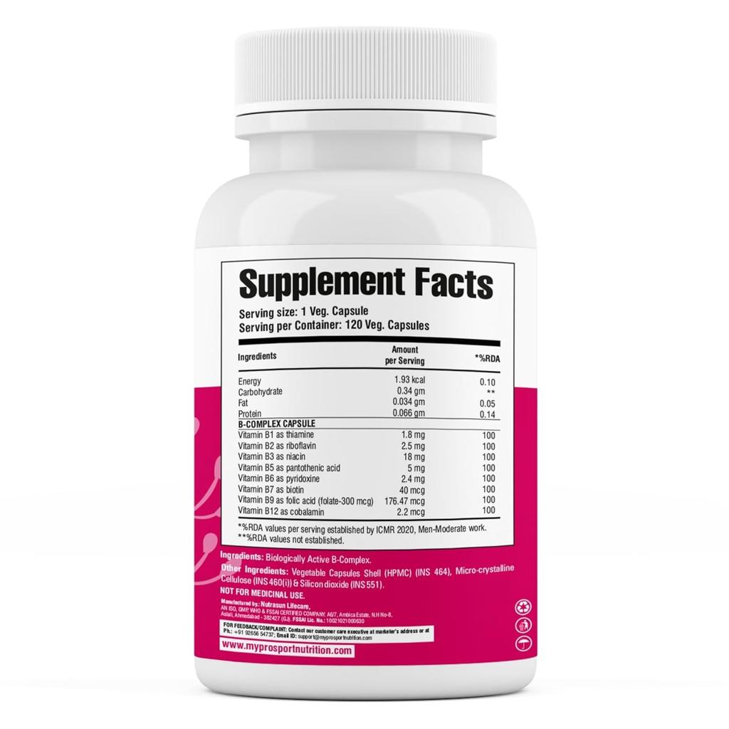 Комплекс Витамина В (120 кап), B-Complex,  Mypro Sport Nutrition