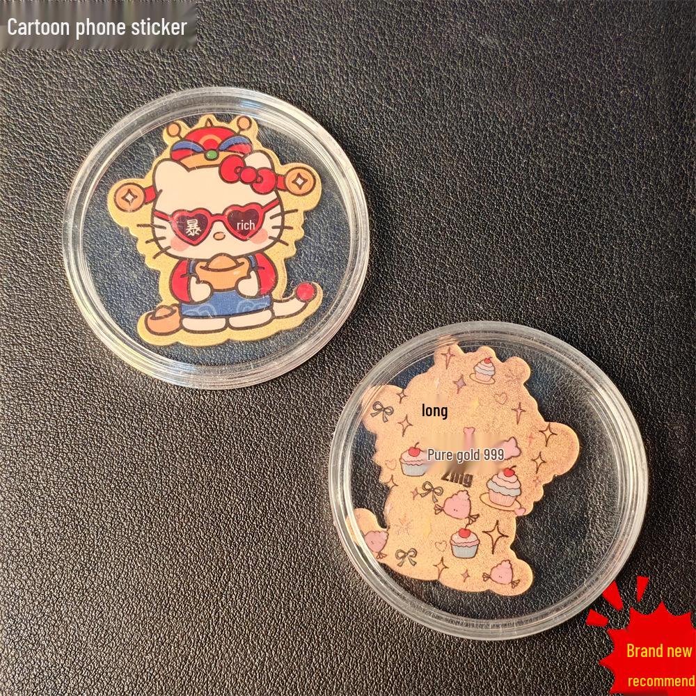 March 8th Goddess Festival Gift: Usacchi Cartoon Phone Sticker, 999 Gold Foil for Peace and Wealth