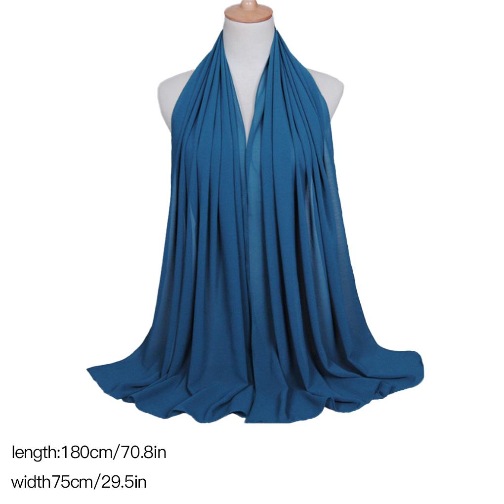 Pure Color 180*75cm Women Plain Bubble Chiffon Scarf Hijab Wrap Printe