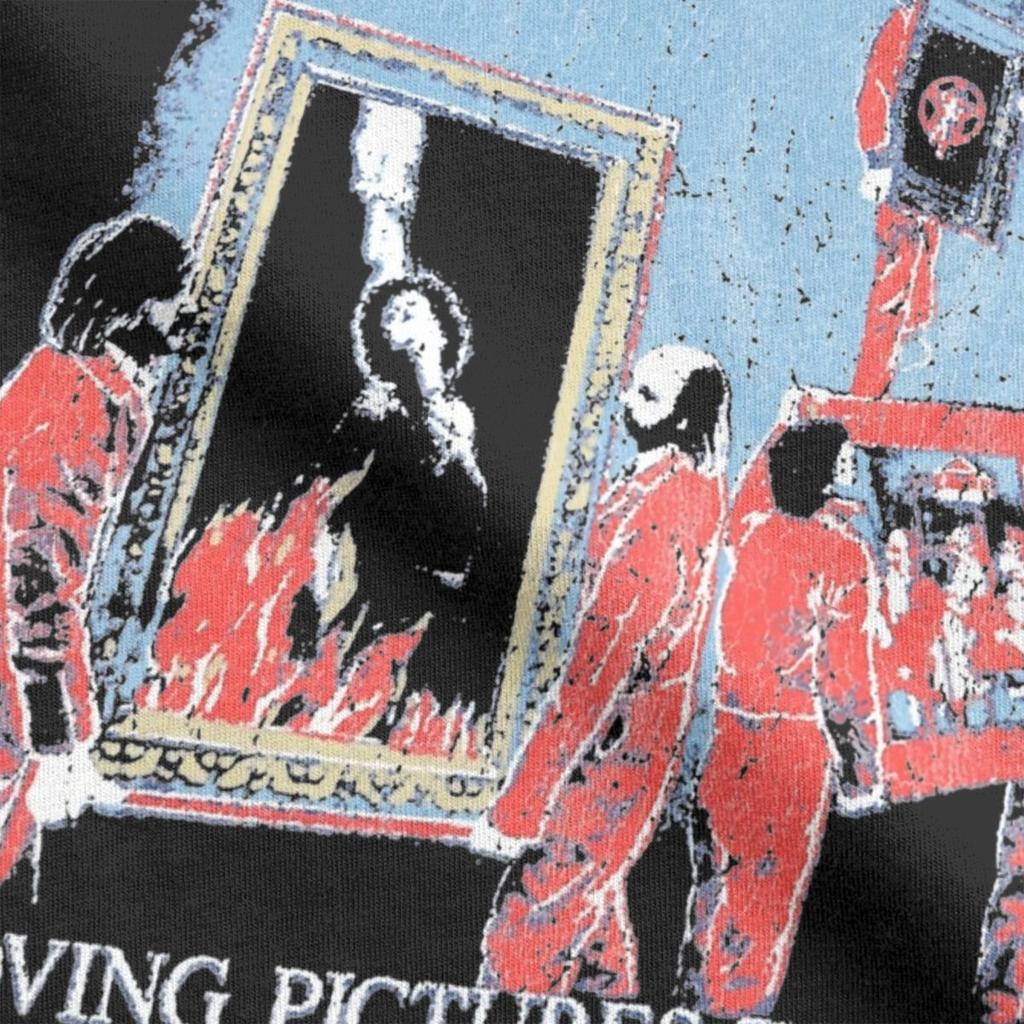 Novelty Rush Moving Pictures Tour Band T-Shirt for Men Pure Cotton T Shirt Short Sleeve Tee Shirt Gift Idea Clothing