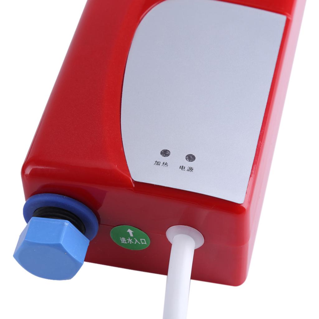 3000W Mini Elektrischer Durchlauferhitzer Sofort Warmwasser Badezimmer Küche Verwendung  (rot)