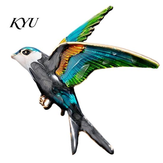 Swallow Suits Brooch Pin for Women, Enamel Oil Dripping Bird Lapel Badge Pin, Decorative Alloy Coats Dresses Scarves Shirts