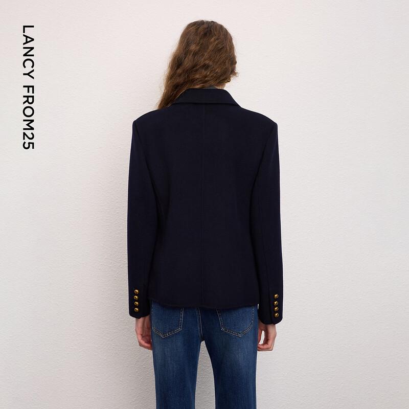 LANCY 100% Wool Short Double-Faced Blazer Coat