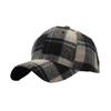 Hats Men's and Women's Autumn and Winter Woolen Materials Outdoor Warmth British Plaid Baseball Cap Casual Plaid Cap