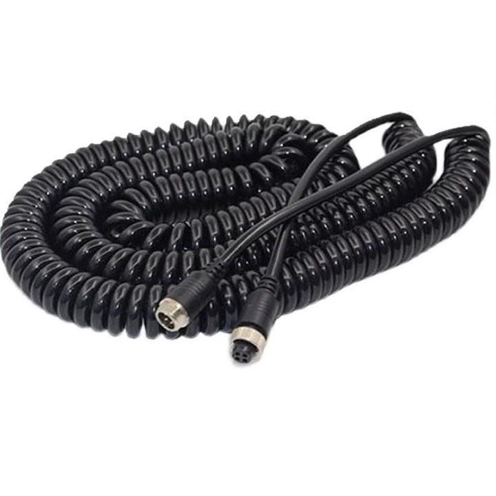 Aviation Head Spring Wire Four-Way Camera Connection Cable for Truck and Semi-Trailer Monitoring