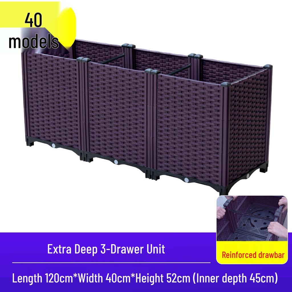 Large Outdoor Plastic Elevated Vegetable Planter Box for Balcony Gardening