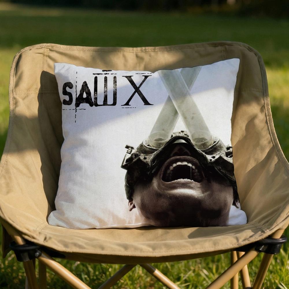 Horror Movie SSaw X Cushion Cover Soft Reversible Durable Pillow Cover MultiScene Use for Home Car Daily Comfort