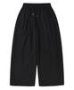 ROCKED GARAGE Unisex All-Season/Fleece-Lined Training Pintuck Balloon Two-Way Wide Pants_Black