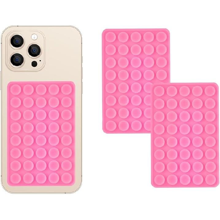 2 Pack Silicone Double-Sided Suction Grip – 40 Cups per Side, Strong Hold for iPhone, Galaxy, Pixel, Android – Hands-Free for Selfies & Videos