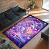 Alfombra de Suelo de Terciopelo de Cristal con Temática de Unicornio, Alfombra Cálida Personalizada con Nombre y Texto, Decoración del Hogar
