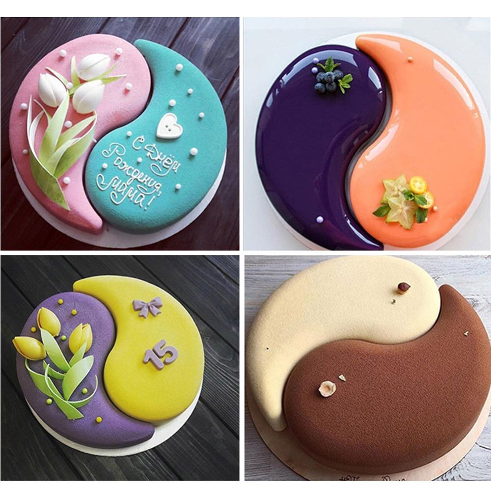 Yin Yang Shaped Mousse Cake Mold Silicone Fondant Mold Practical Soap Mold  Baking Cake