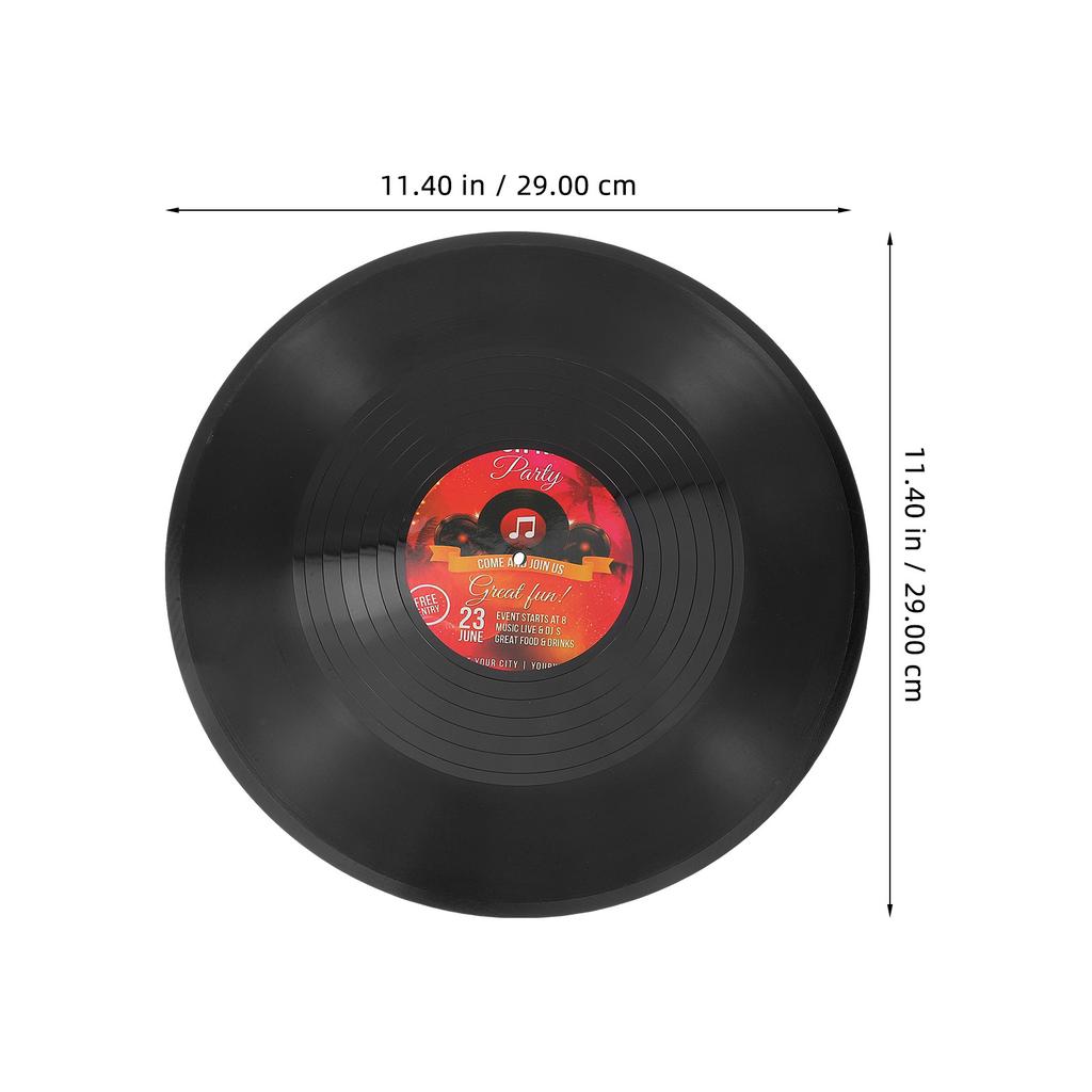 6Pcs Vinyl Records Decorative Wall Ornament Retro Vintage Style Ideal for Home Office Bar Disco Party Interior Decoration