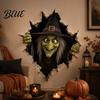 Decorative Decals for Dormitory Halloween Break-in 3D Wall Decals Illusion Effect Spooky Breaking Through Stickers Party Sticker Horror Ghost Witch