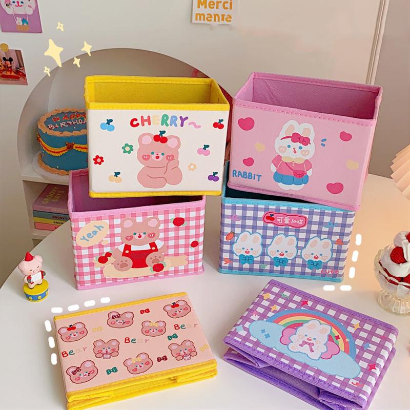 Problem Box Cute Buy Pu Leather Cartoon Storage Box Cute Pattern Foldable Desktop Debris ...