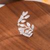 Titanium Steel Leaf Adjustable Gold Ring - Colorfast and Vacuum Electroplated