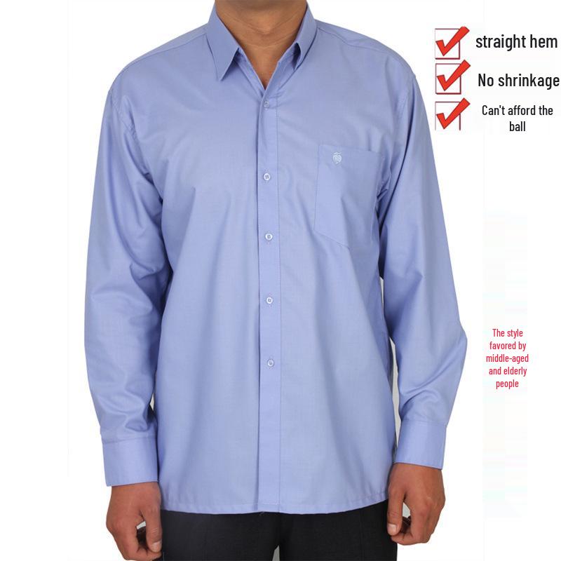 Men's Summer Loose Cotton Shirt for Middle-aged and Elderly