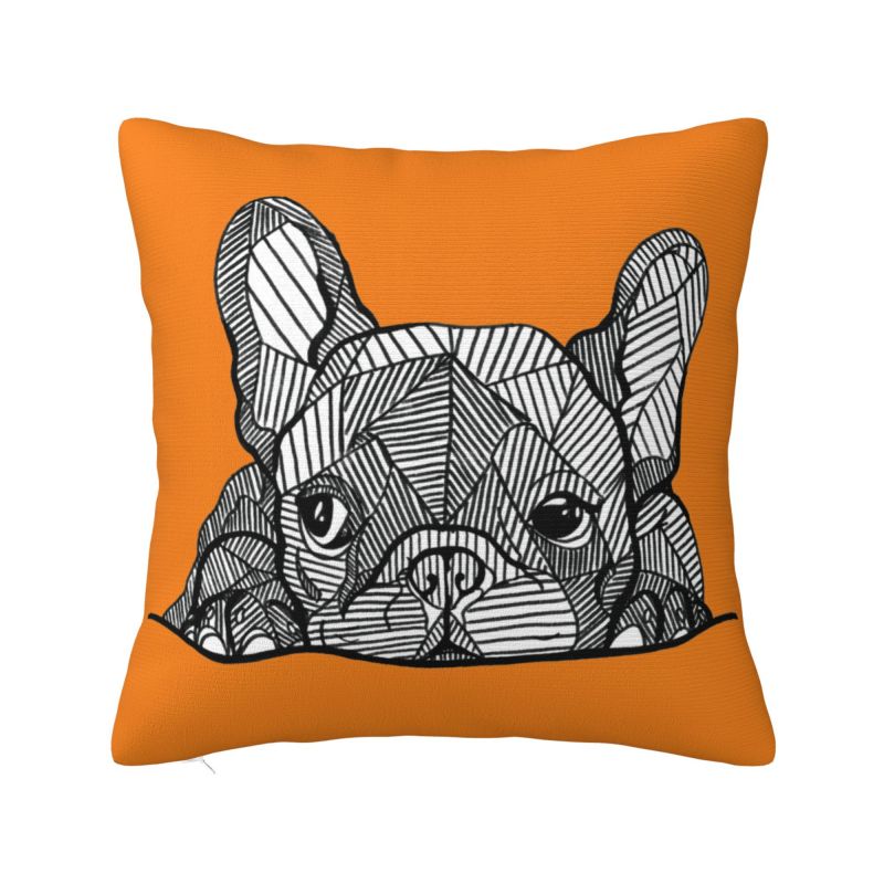 French Bulldog Cushion Cover 45x45cm Frenchie Dog Velvet Luxury Throw Pillow Case for Sofa