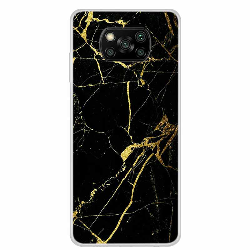 For Poco X3 Pro Case X3 NFC 6.67" Clear Marble Soft TPU Silicone Back Case for Xiaomi Poco X3 NFC Phone Covers Shockproof Fundas