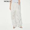 MO&Co. Women's Drawstring Parachute Cargo Pants