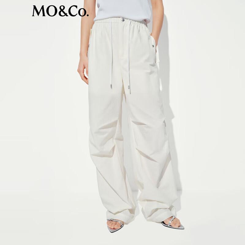 MO&Co. Women's Drawstring Parachute Cargo Pants