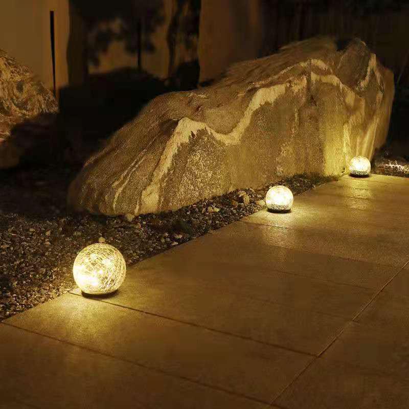 Solar-Powered Glass Crackle Light - Outdoor Garden Decoration, Creative Hanging Mason Jar for Christmas & Wishing Lights