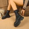 Loose Soft Leather Women's Boots Soft Elastic Sole Not Tired Feet Warm Breathable Thick Bottom Height Increase Fashion Comfortable Martin Boots