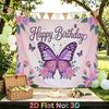 Party Backdrop Birthday Floral Butterfly Pink Photo Booth Background Front Door Decor