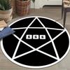 Pentagram Symbol Round Rug Flannel Gothic Home Decor Carpet Mystery Theme Floor Mat Occult Aesthetic DarkAcademia StyleStatement