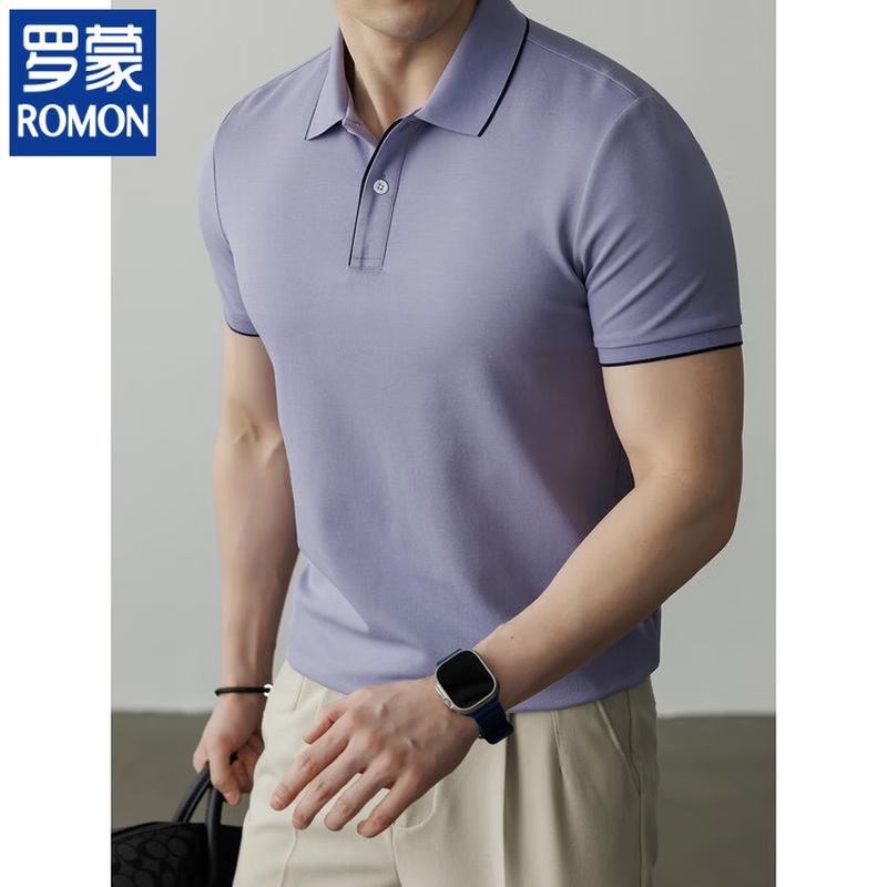 ROMON Men's Ice Silk Breathable Modal Polo Shirt