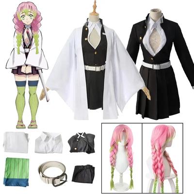 Anime Iblis Avcısı Kimetsu Hiçbir Yaiba Kanroji Mitsuri Cosplay Kostüm Kadınlar Seksi Kimono Elbise Peruk