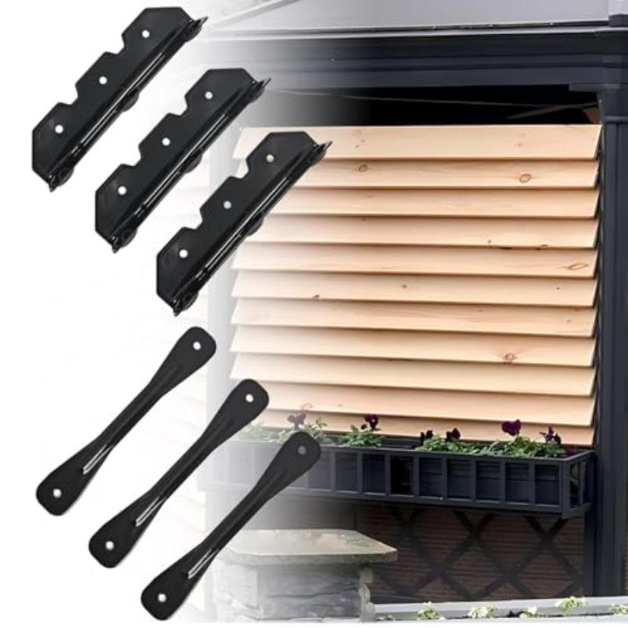 Deck-Sonnenschutzsystem Halterungen Lamellen-Hardware-System für Jalousien und Rollläden Strapazierfähiger Stahl Pulverbeschichtet Lamellen-Pergola