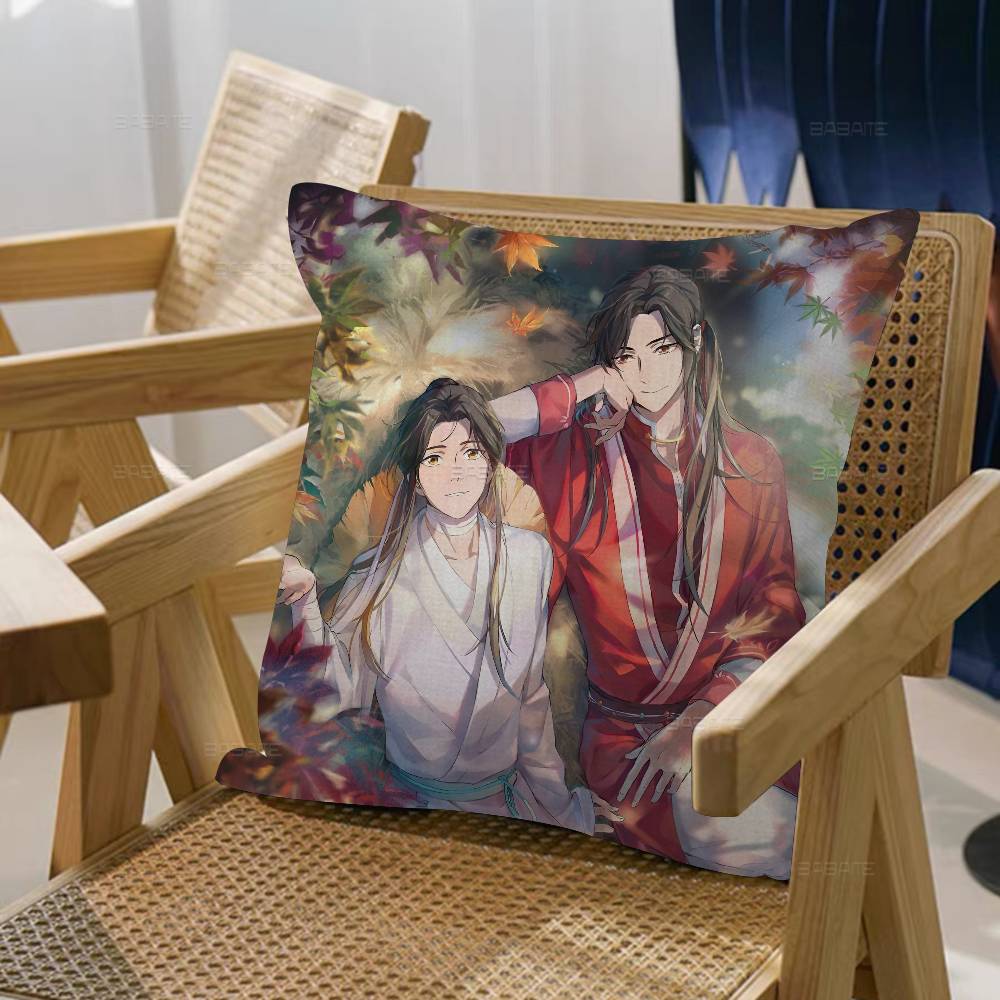 1pc Heavenly Officials Blessing Animation Cushion Cover Car Throw Pillow Case For Sofa Car Christmas Gift 40x40cm 45x45cm