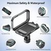 KDD Waterproof Bike Phone Holder - 360 Rotation Motorcycle Phone Mount, Fully Enclosed Touch Sensitive Design, Bicycle Phone Clamp Compatible With