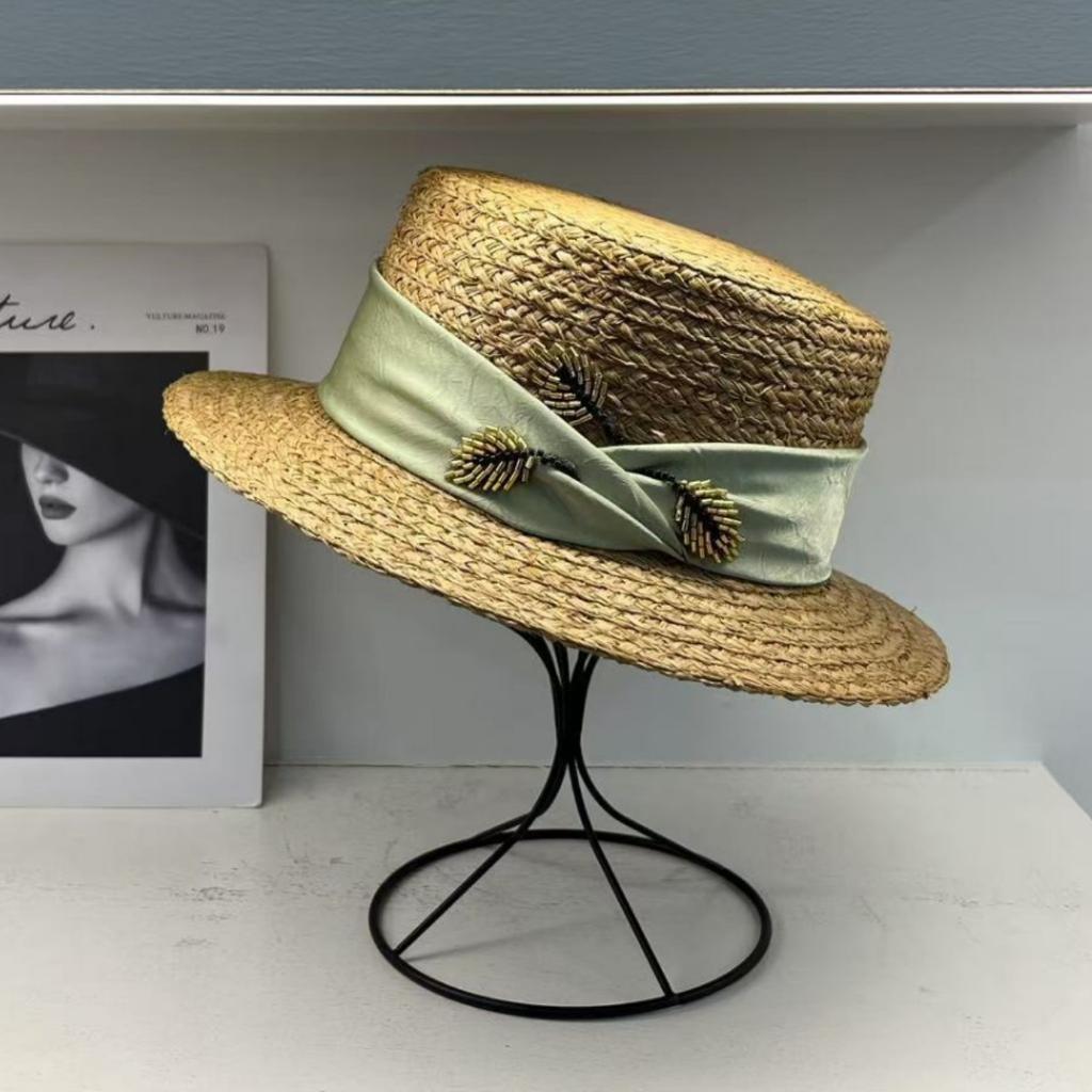 Premium Raffia Straw Cloche Hat Women - UV Sun Protection Summer Vacation Elegant Sun Hat