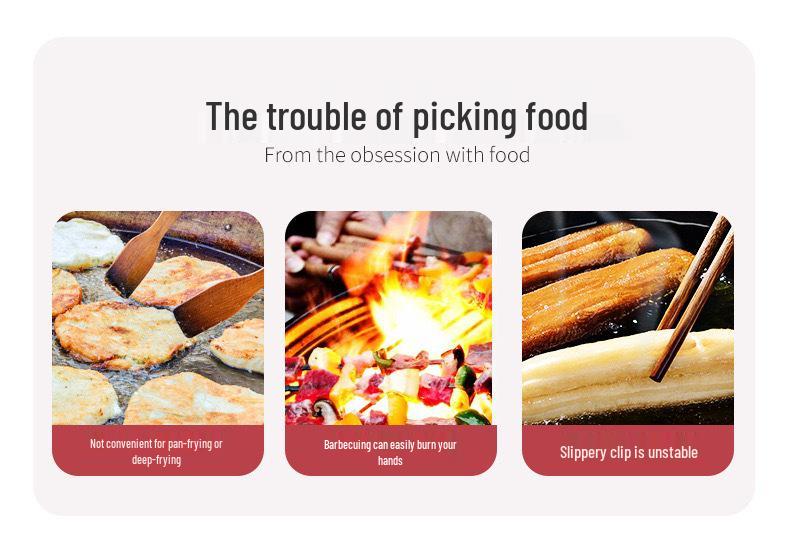 Stainless Steel Wooden Handle Silicone Barbecue Tongs - Heat Resistant Bread & Food Tongs