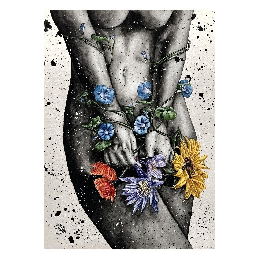 Women Portrait Flowers Landscape Painting Home Decor Gift  Poster Wall Art  Picture Canvas Print For Room Home Decor