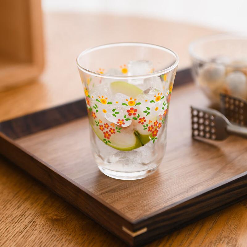 OLOEY Floral Glass Cup with Lanyard